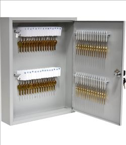 BankSupplies Fort Knox Key Holder Cabinet - 60-Key Cabinet 60 Easy-to-Write-On Key Tags