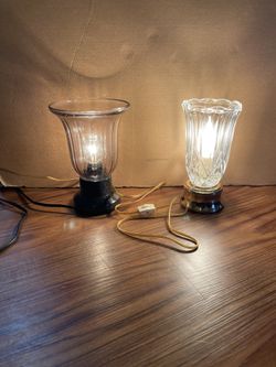 2 Small Table Lamps With Glass Shade 8"H $10 EACH Firm