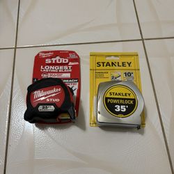 Tape Measure Stanley 35” Milwaukee 25”