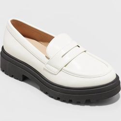 New Ivory Lug Sole Anti Shock Platform Loafers by a. new day.  Shoe says size 8 but fits like 7 or 7.5.