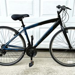 Hyper Spin Fit 700C Hybrid Road Bike, Adults & Teens 14+, Black / Blue