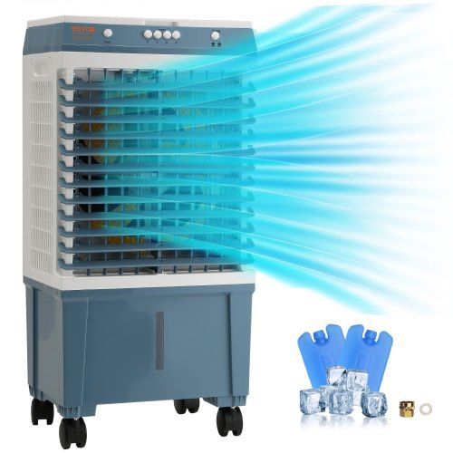 VEVOR Evaporative Cooler, 1400 CFM Air Cooler, 84° Oscillating Swamp Cooler ,5 Gal Portable Air Cooler for 550 Sq.ft with 3 Speeds Adjustable Control,