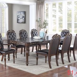 9 Pc Dining Table Set