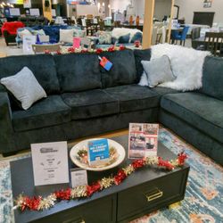 Contemporary Black Sectional Sofa Couch