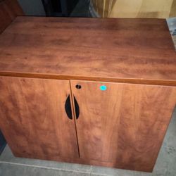 Steelcase Cherry Cabinet Two Door Locking Usa Made Gorgeous 