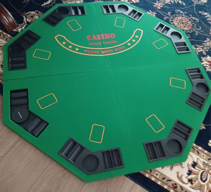 48 " 8-Player Foldable Poker Table Top with Chips ans Case