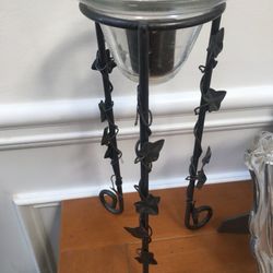 Wrought iron Candle Holder. 14” 