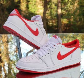 Air Jordan 1 Low White Red Sneakers