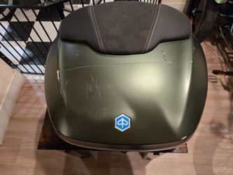 Piaggio MP3 OEM 50L Rear Top Case / Storage Trunk – Olive Green – Needs Repair