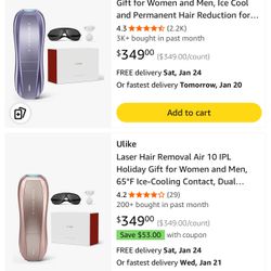 Ulike Laser Hair Removal Device Air 10 Ipl Gift for Women and Men