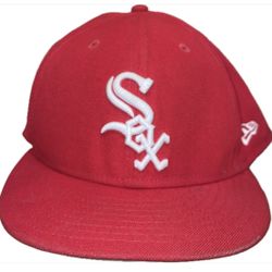 Red Chicago White Sox Baseball Fitted Hat MLB Size 8 New Era Genuine