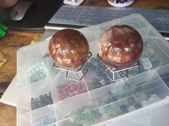 Beautiful Fire Quartz Spheres 