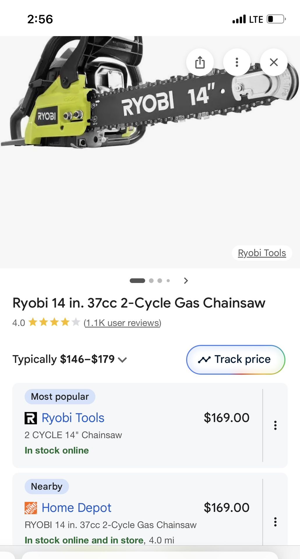 Chainsaw 14 Inch Ryobi