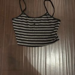 Cropped Stripped Spaghetti Shirt