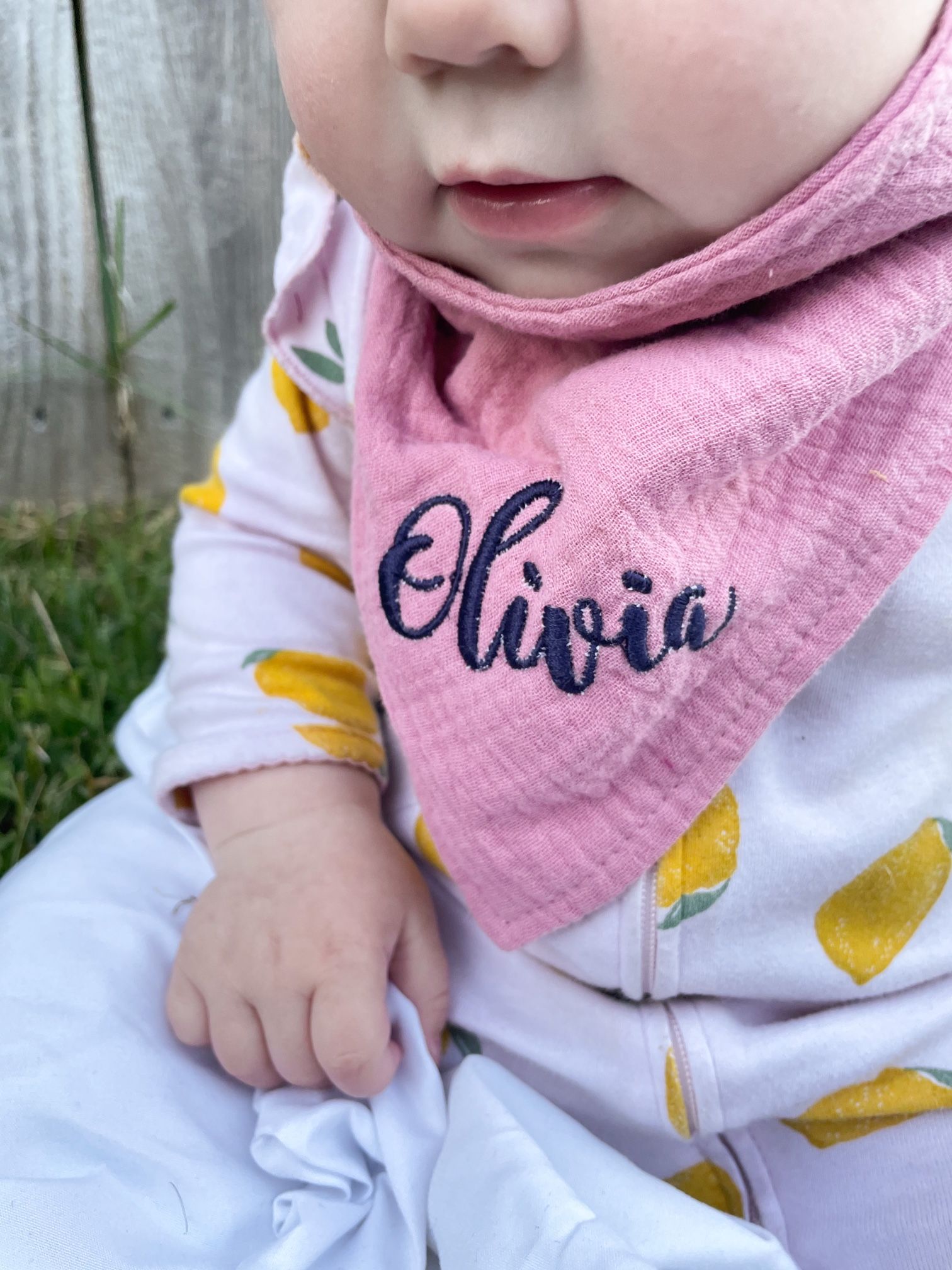 100% Cotton Embroidered Bandana Bibs