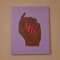 Flossin Nails Acrylic Painting On Canvas Wall Art 8x10"