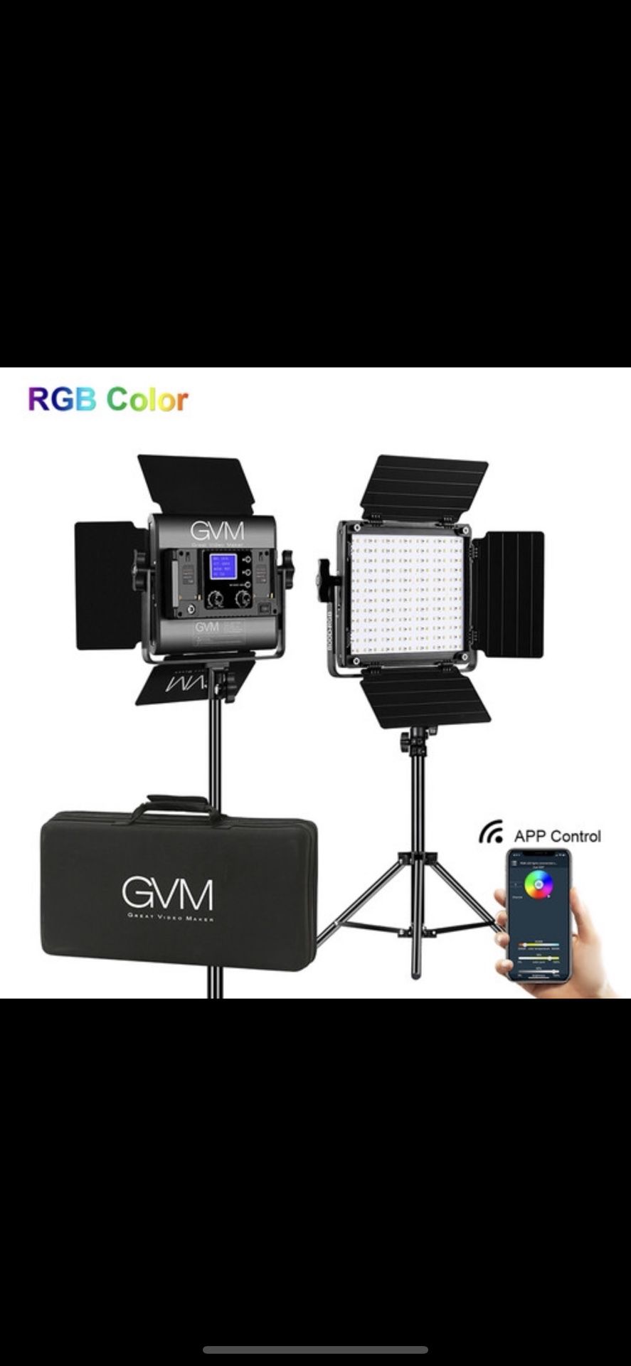 GVM 800D-RGB LED Studio 2-Video Light Ki