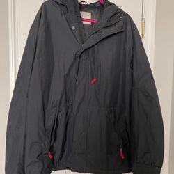 Men's Old Navy Black Hooded Wind and Rain Coat-XXL