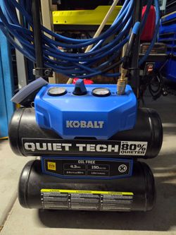 Kobalt Quiet Tech 4.3-Gallon Portable Electric 150 PSI Twin Stack Air Compressor