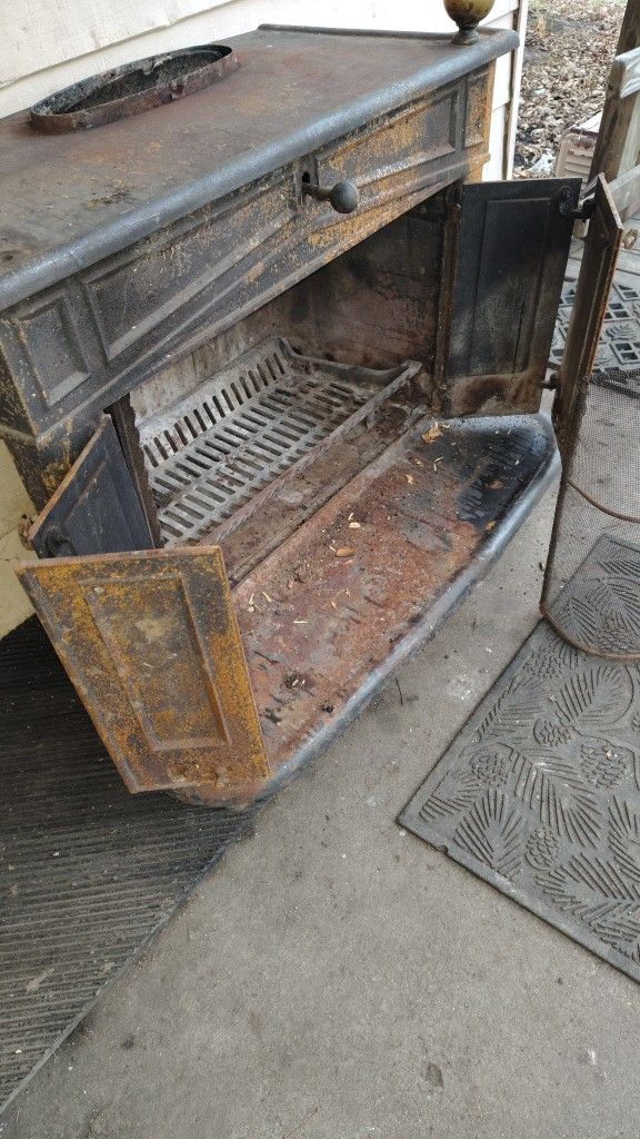 Vintage Cast Iron Wood Burning Stove