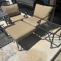 FREE Brown Jordan Lounge Chairs (2), Ottoman & Side Table