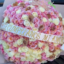300 Rosas Ramo Buchon !! 300 Rose Bouquet For Your Mom Baby Mama Wife Grandma Sister Bestie Dad Etc -inspo