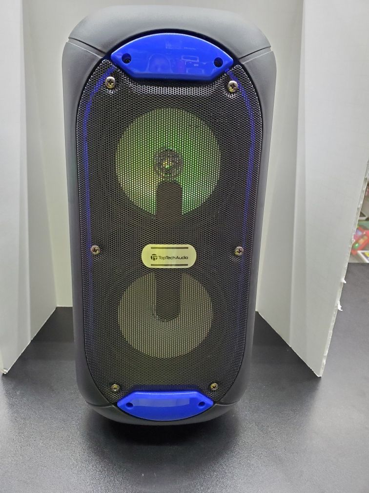Rechargeable bluetooth portable party speaker with LED lights