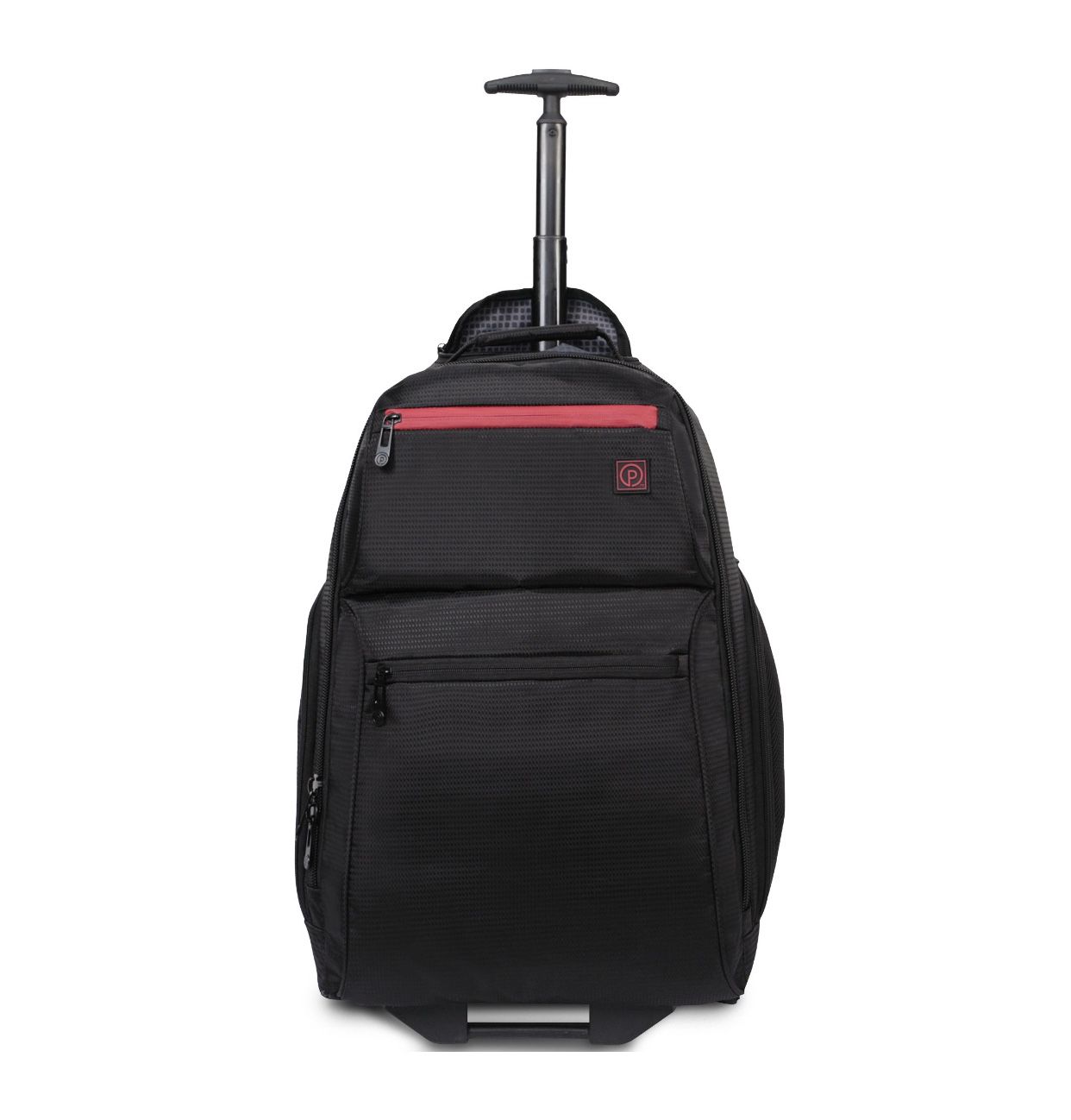 Protege 22-inch Rolling Backpack with Telescopic Handle, Black, In-Line Wheels, 22"L x 14"w x 9"H