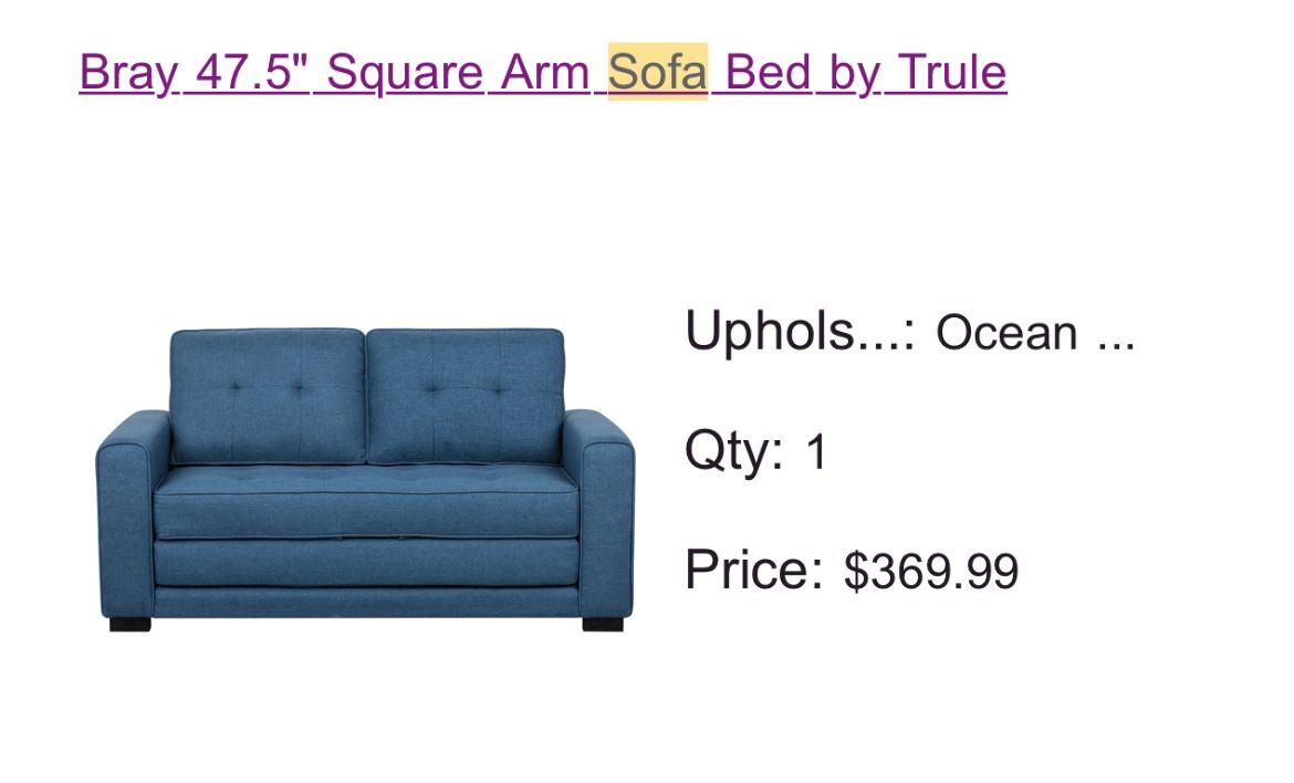 Square Arm Sofa Bed