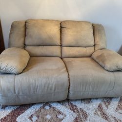Suede Recliner Loveseat