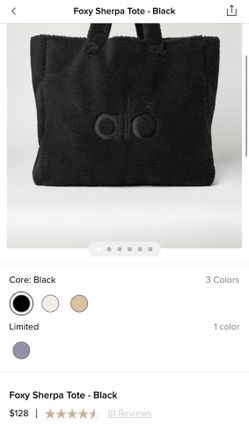 【Alo Yoga】 FOXY SHERPA TOTE BLACK トートバッグ Foxy Sherpa Tote - Black | Alo Yoga