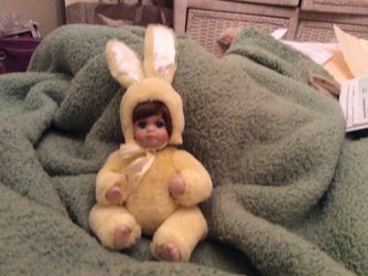 Very Cute baby doll w/ rabbit costume