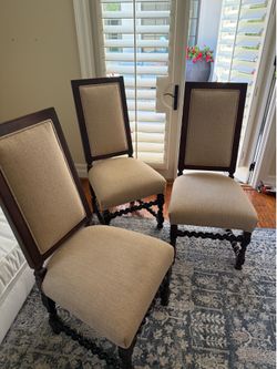 3 Custom dining chairs for sale excellent condition