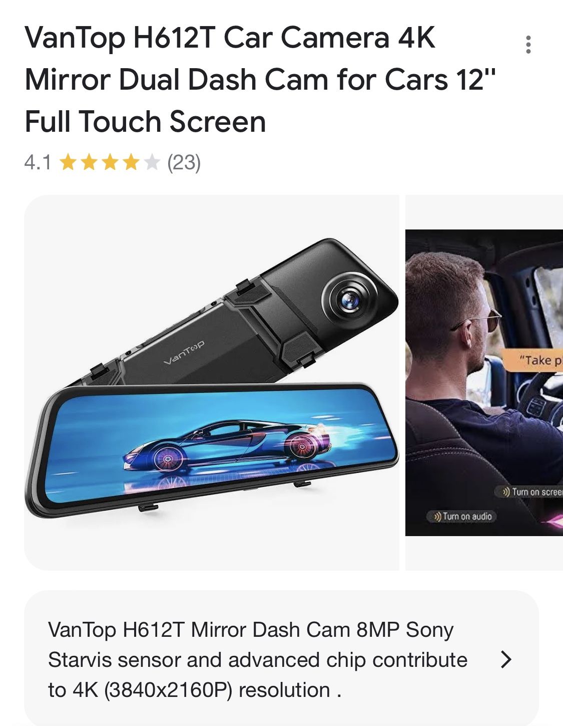 Mirror Mount Camera 4K