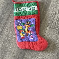  90s Vintage Winnie the Pooh Christmas stocking.