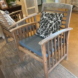 Two  Safavieh Outdoor Wood Chairs