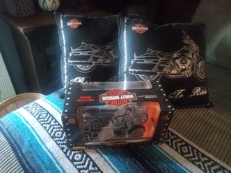To Harley-Davidson Throw Pillows And A Harley-Davidson Model