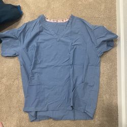 American Dawn XL Blue Top Shirt Scrubs 