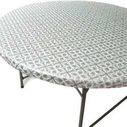 3x AVAILABLE BRAND NEW TopTableCloth Silver 60" Round Table Cloth Pattern For Tables up to 55-60"