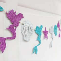 Pet Mermaid Theme Party Banner