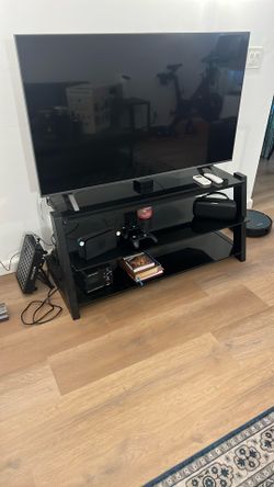 Tv Stand Entertainment Table Glass Stand