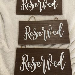 Rustic Wedding Reserved Signs – Set of 3