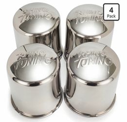 RTrhinotuning 4 PCS 4.25 in Stainless Steel Wheel Center Caps for 4.25 in / 108 mm Trailer Truck Rim Center Holes, Chrome Push Through Hub Caps 4.33 i