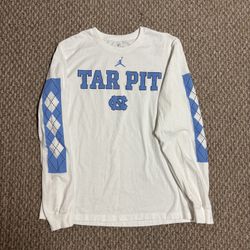 Nike North Carolina Tar Heels Air Jordan White And Blue Long Sleeve Shirt 