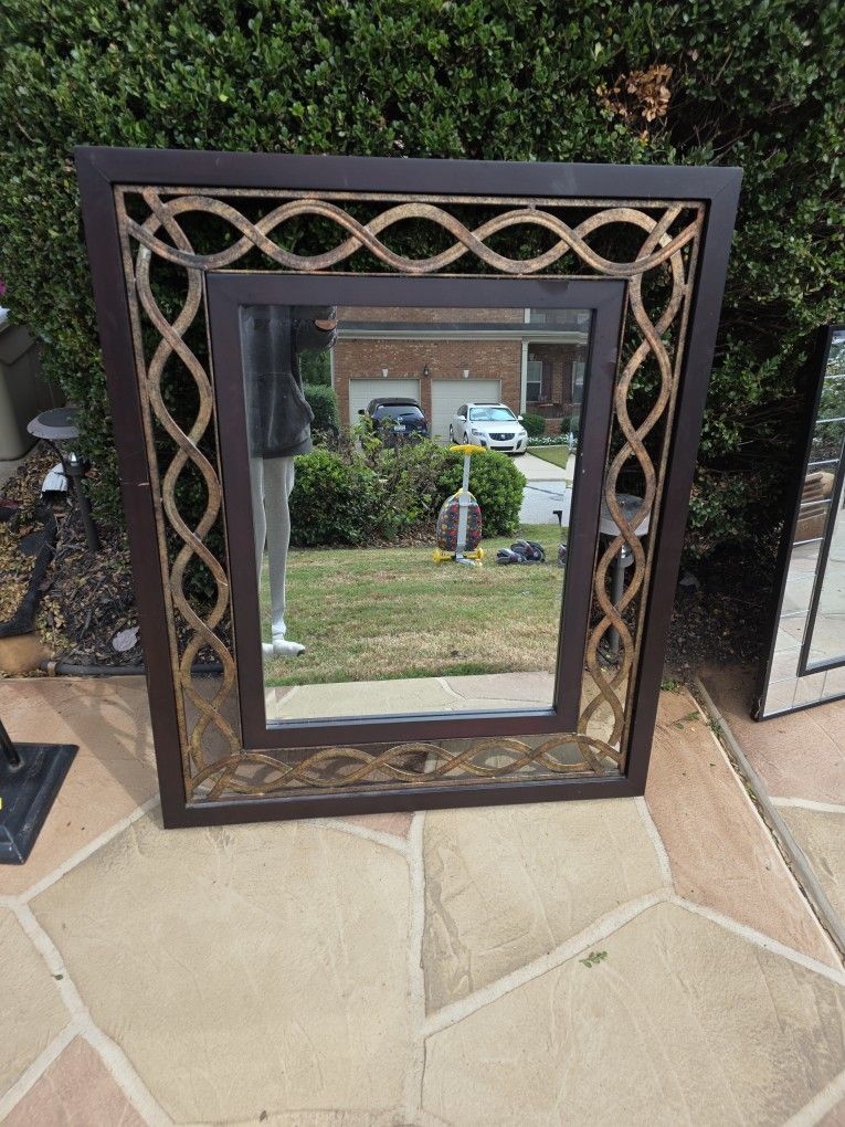 Large wood Frame Mirror.