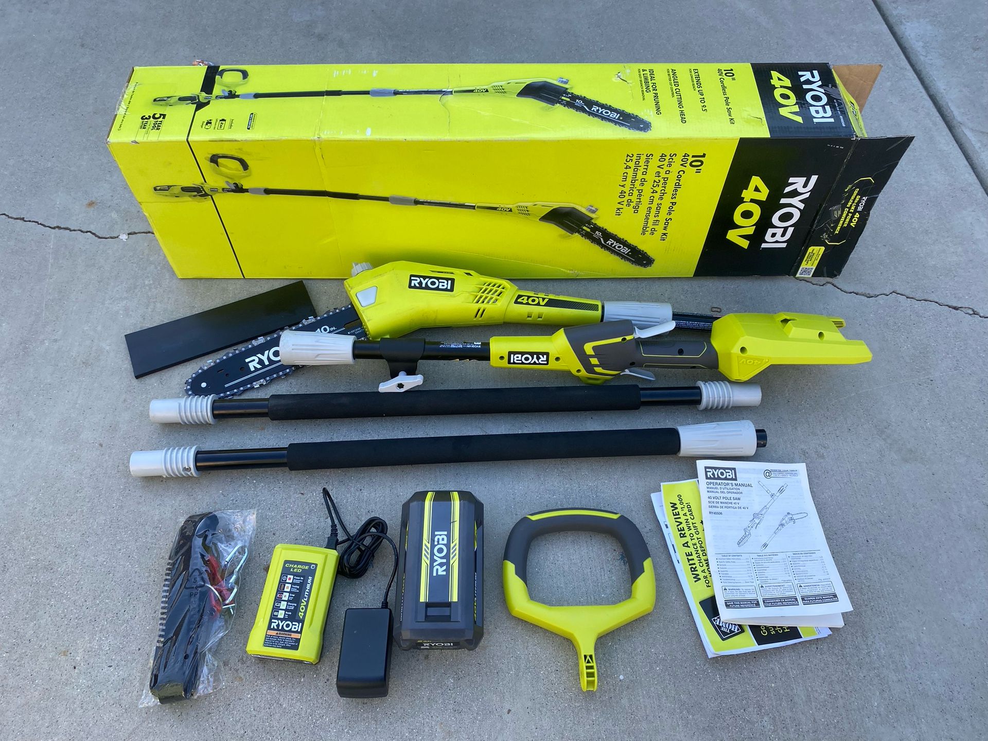 RYOBI 40V 10 in. Cordless Battery Pole-saw with 2.0 Ah Battery and Charger
