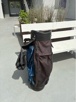 Golf bag with golf clubs