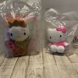 2 McDonalds Hello Kitty Plush Dolls (Sealed)