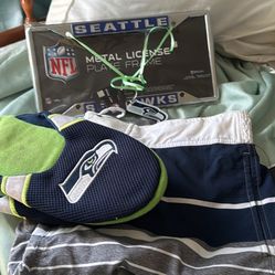 Seattle Seahawks Lot Flippers Hat Short And Key Ring