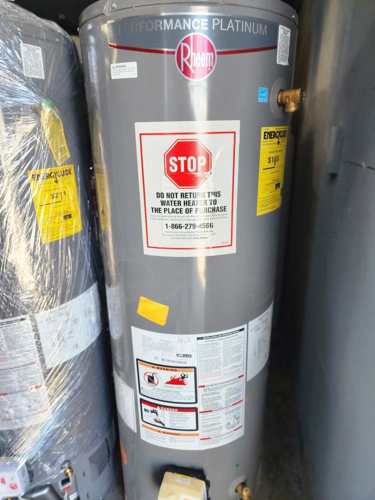 New Water Heater Rheem Performance Platinum Gas 40-gallon